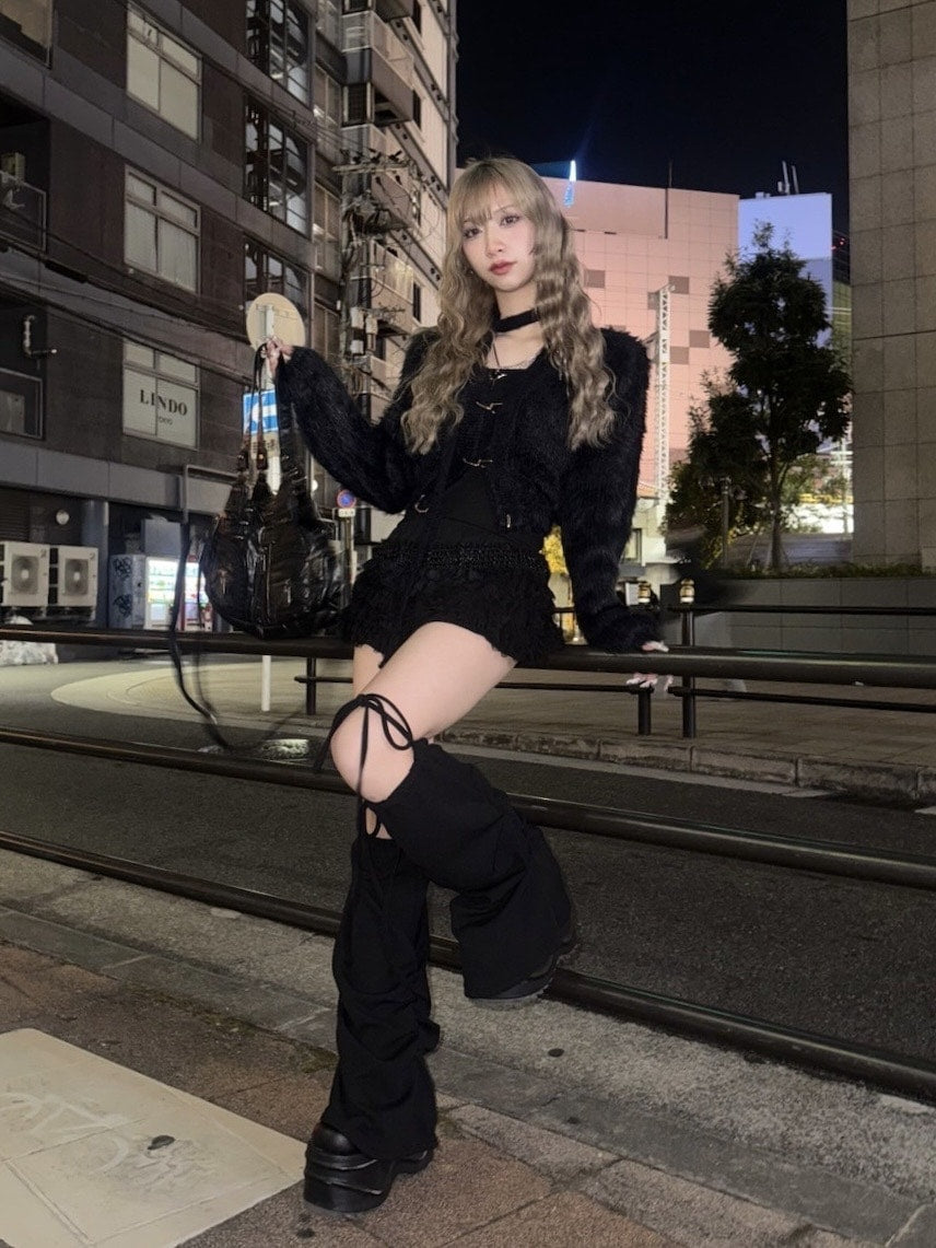 受注制【Never mind the XU】tie set knit cardigan (3color) / 【ネバーマインドザエックスユー】ネクタイセットニット長袖カーディガン