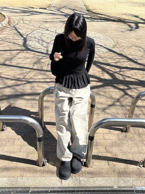 受注制【oaks】frill high neck long sleeve (2color)