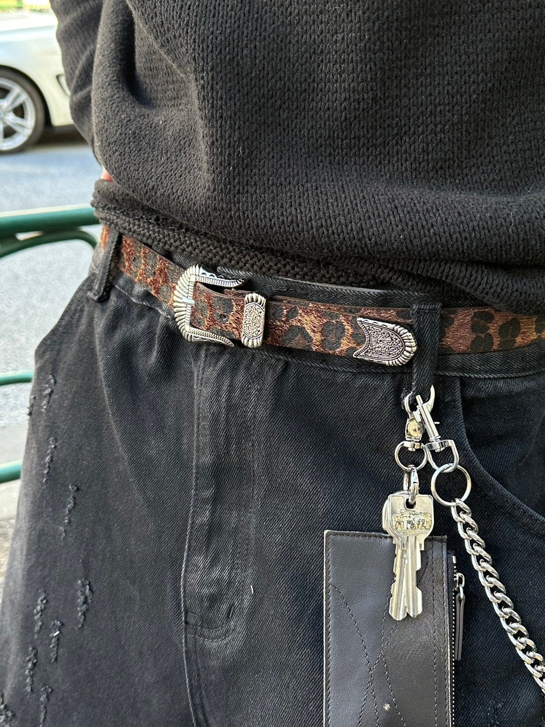 受注制【Chikashitsu +】western leopard belt (2color)