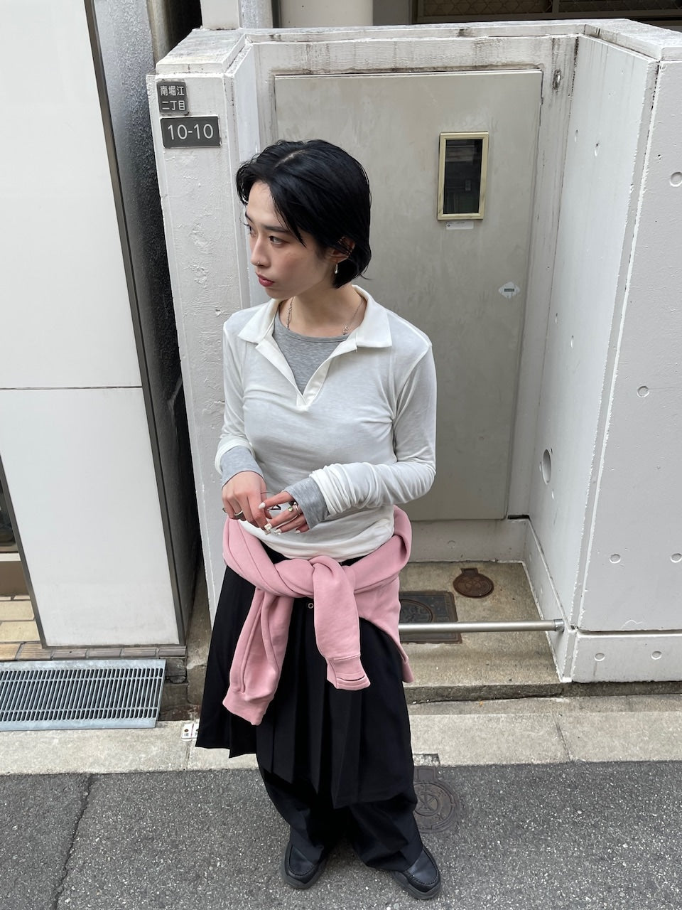 受注制【oaks】polo slim long sleeve (3color)