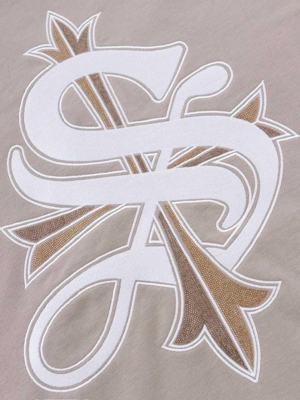 【SUPPLIER】2-Tone Rhinestone Cross Zip Hoodie