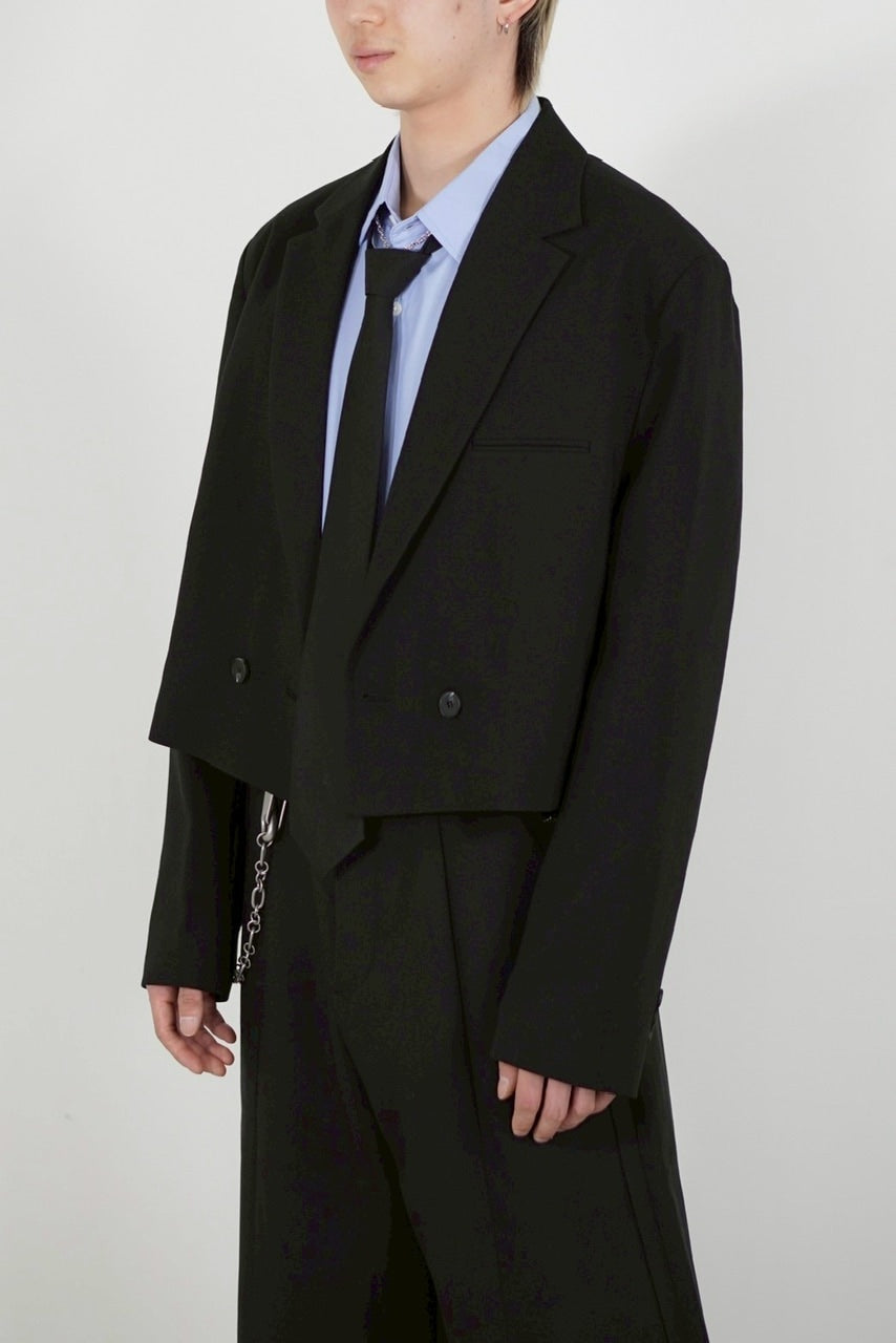 受注制【Chikashitsu +】cropped double jacket (2color)
