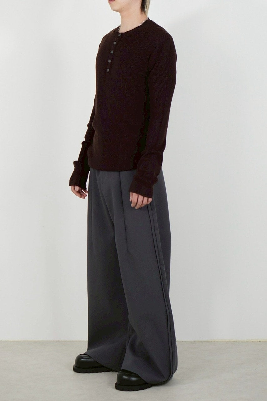 【Chikashitsu +】henry neck long sleeve knit (4color)
