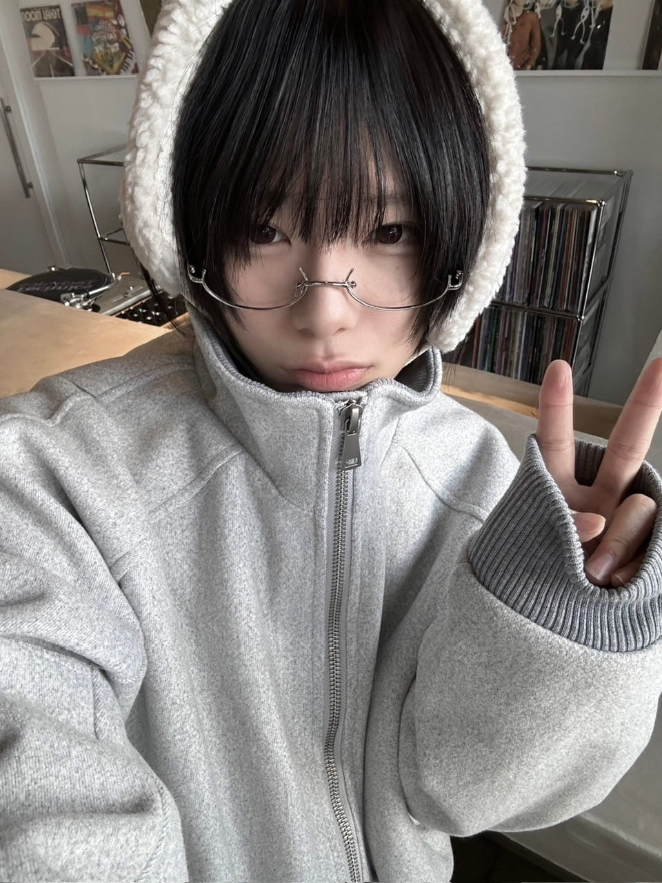 国際配送【LUV CODE】high neck zip up sweat jacket (2color)