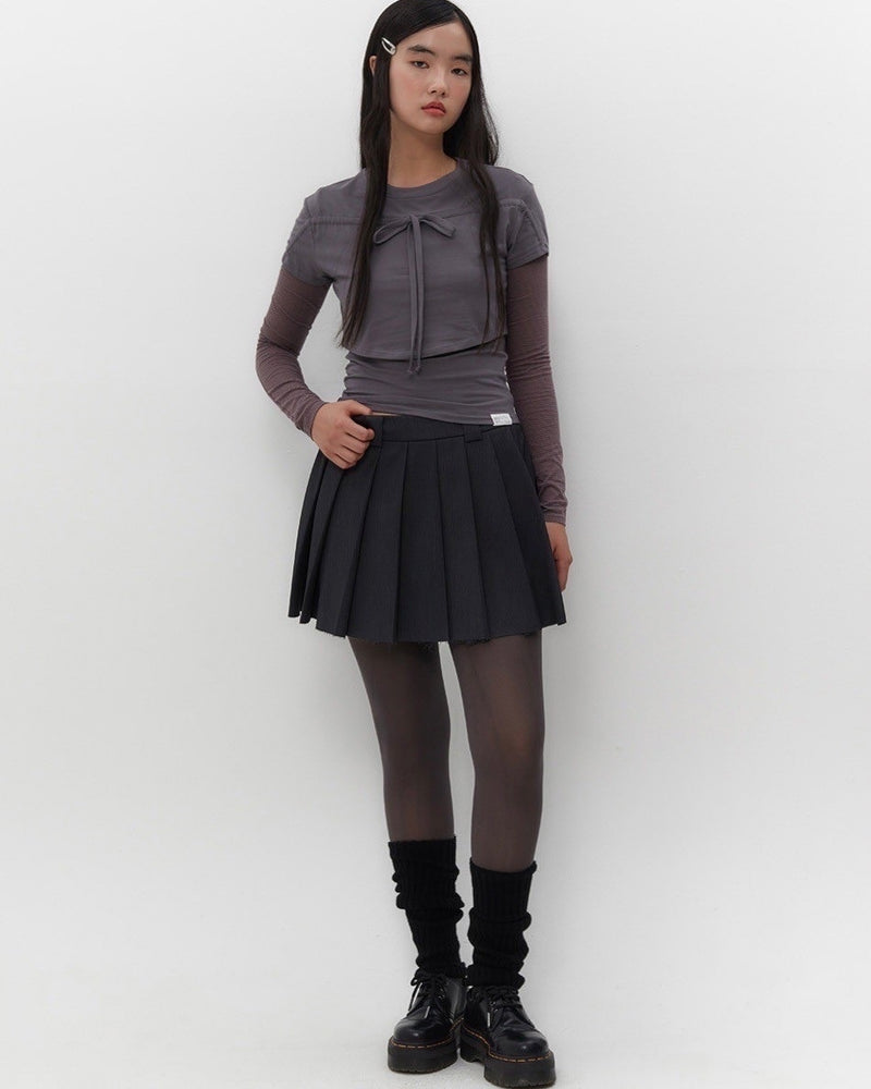 【TUOMIO】STRIPE LAYERED STRAPPY TOP