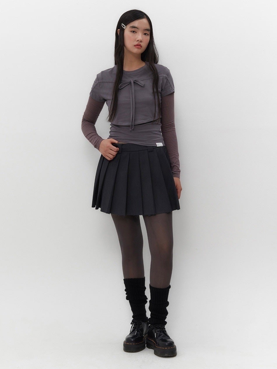 【TUOMIO】STRIPE LAYERED STRAPPY TOP