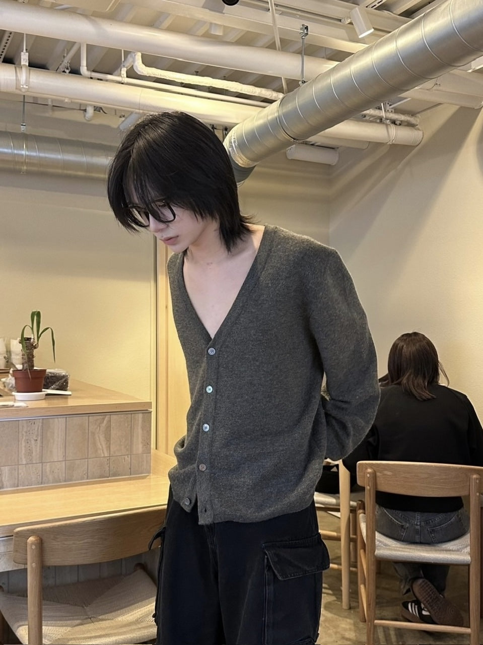 【LUV CODE】simple knit cardigan (4color)