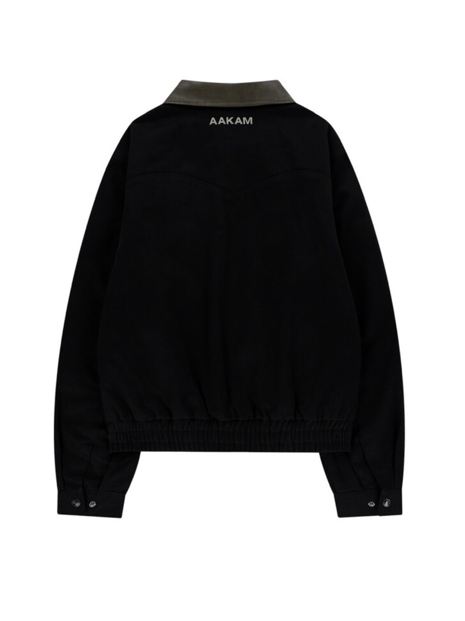 【AAKAM】Contrast Leather Work Jacket