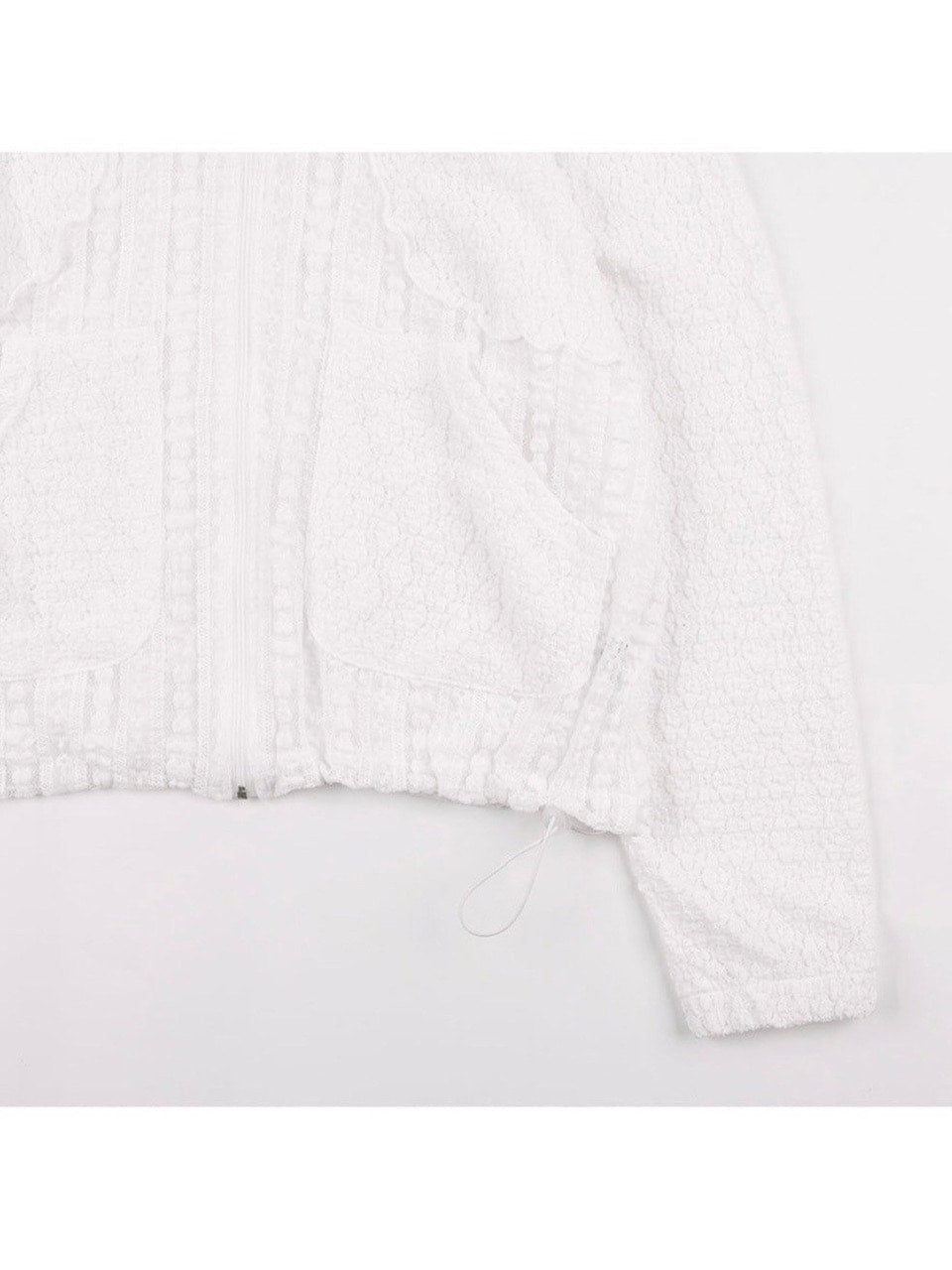 【FANCY CLUB】PLUMPY LACE LINE HOOD ZIP-UP / 【ファンシークラブ】レースメッシュジップアップパーカー