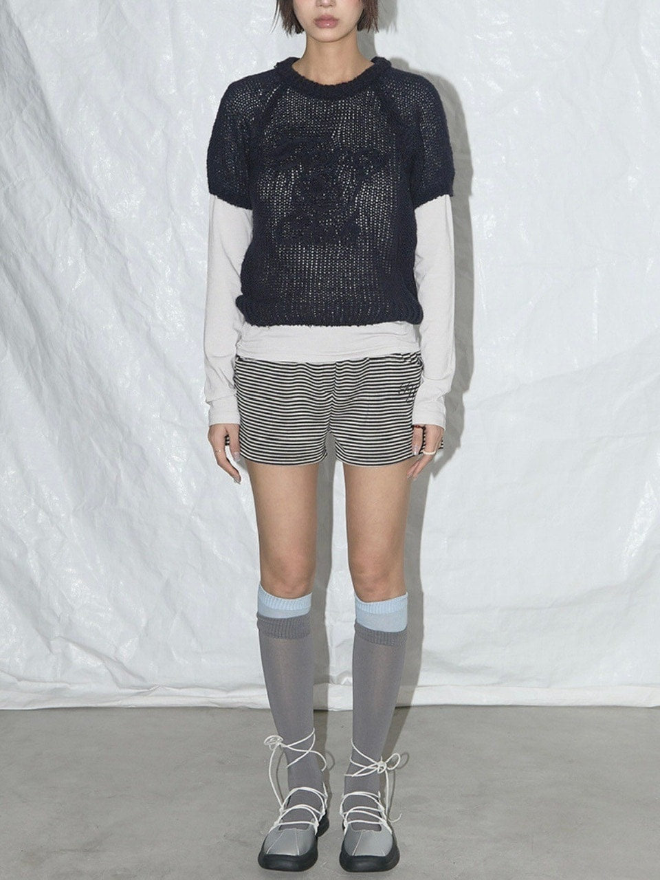 【FANCY CLUB】FY STRIPE MICRO SHORT PANTS