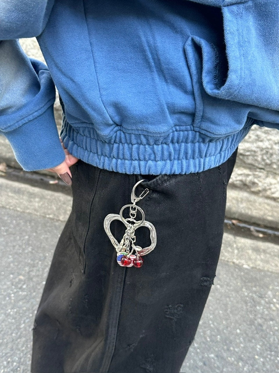 【Chikashitsu +】original big heart charm key strap