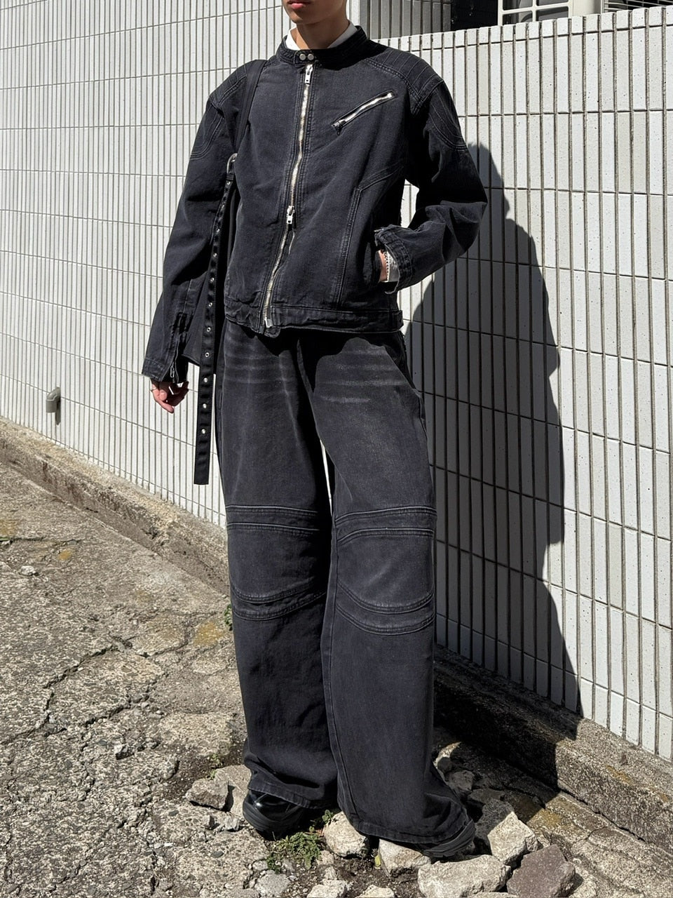 東京店WEB限定受注制【Chikashitsu +】biker denim pants