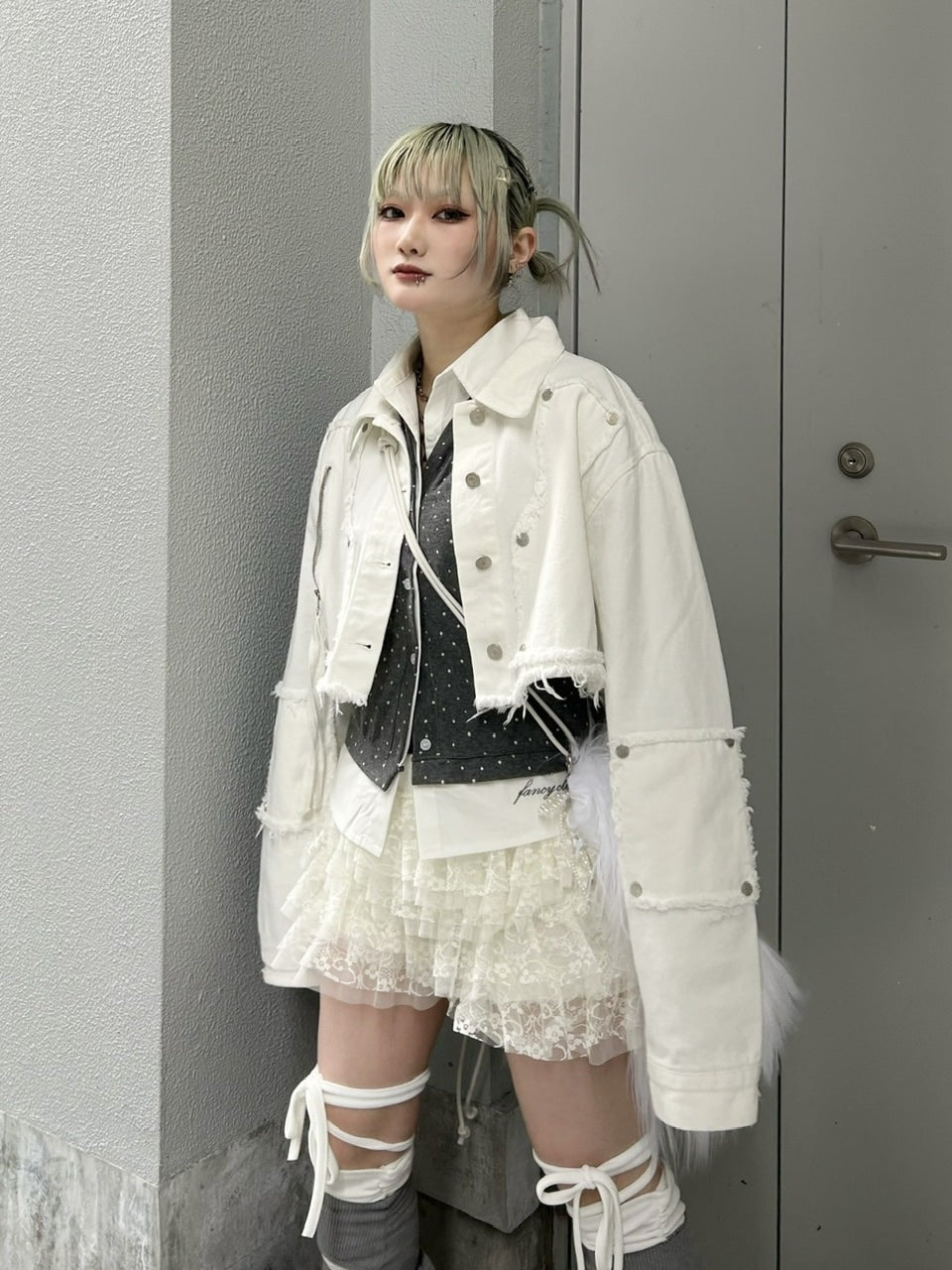 受注制【Never mind the XU】cancan lace mini skirt (2color)