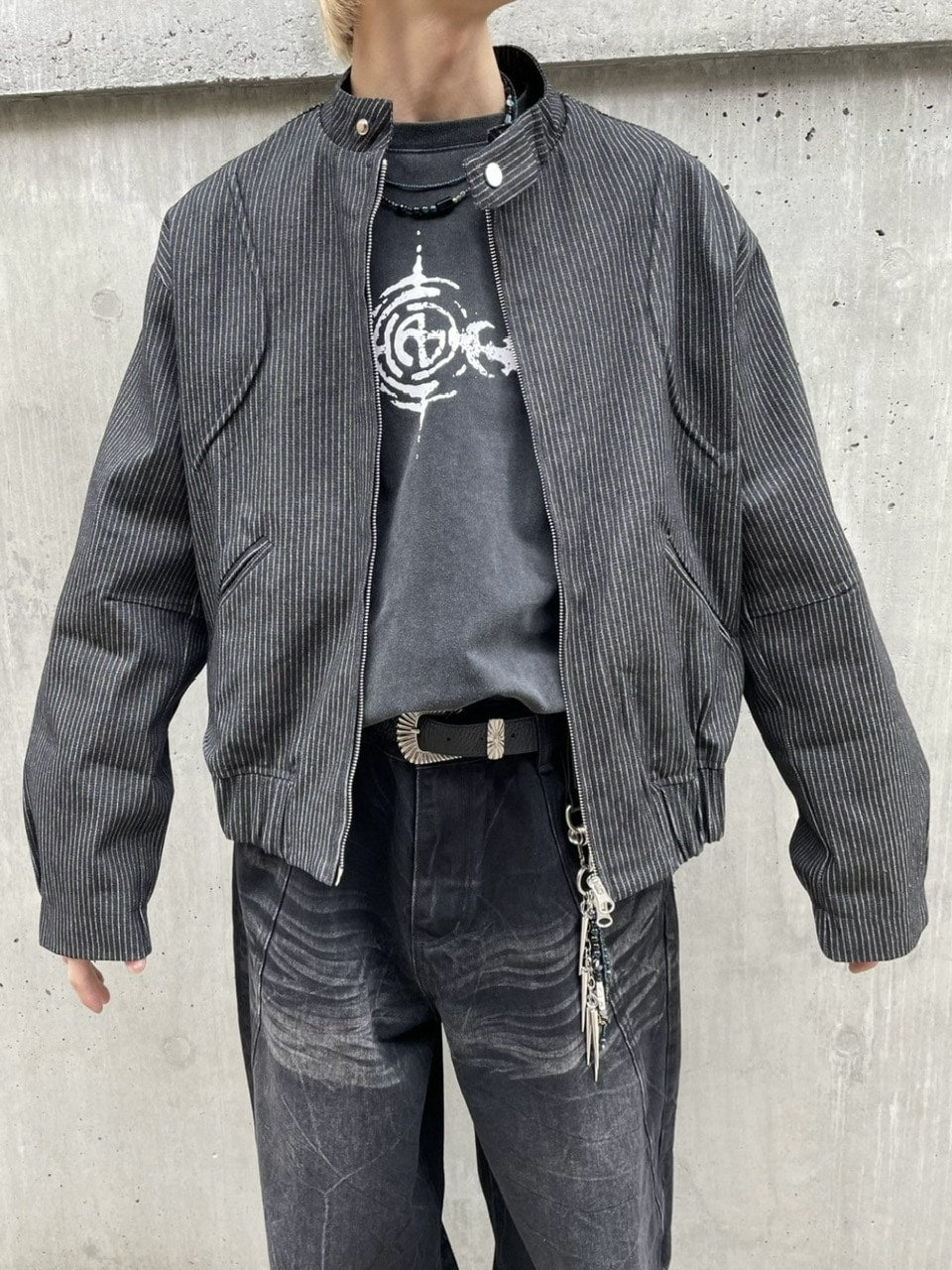 受注制【nmtc +】pin stripe denim jacket