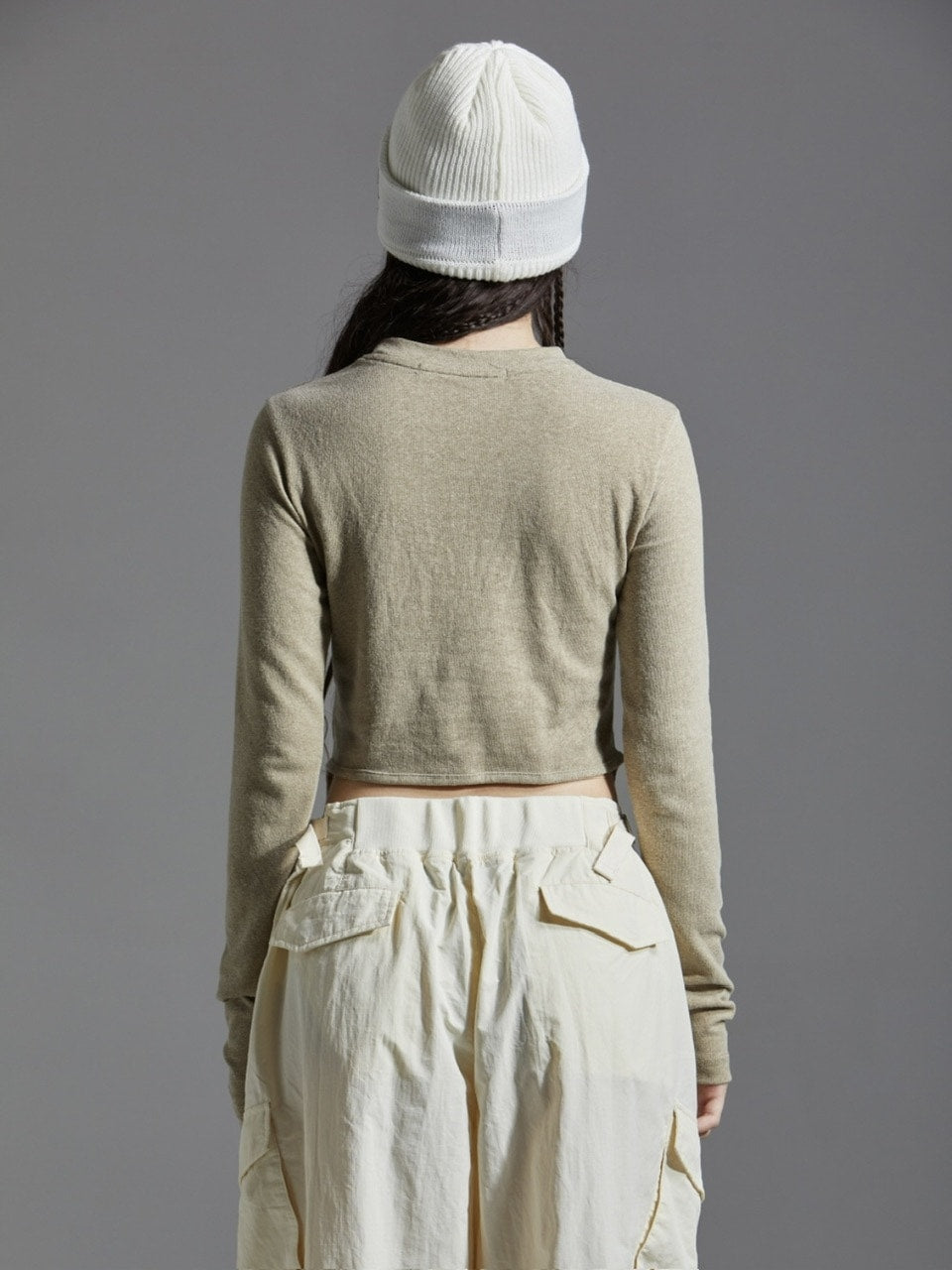 【GATELESS】DOUBLE RING CROPPED T-SHIRT