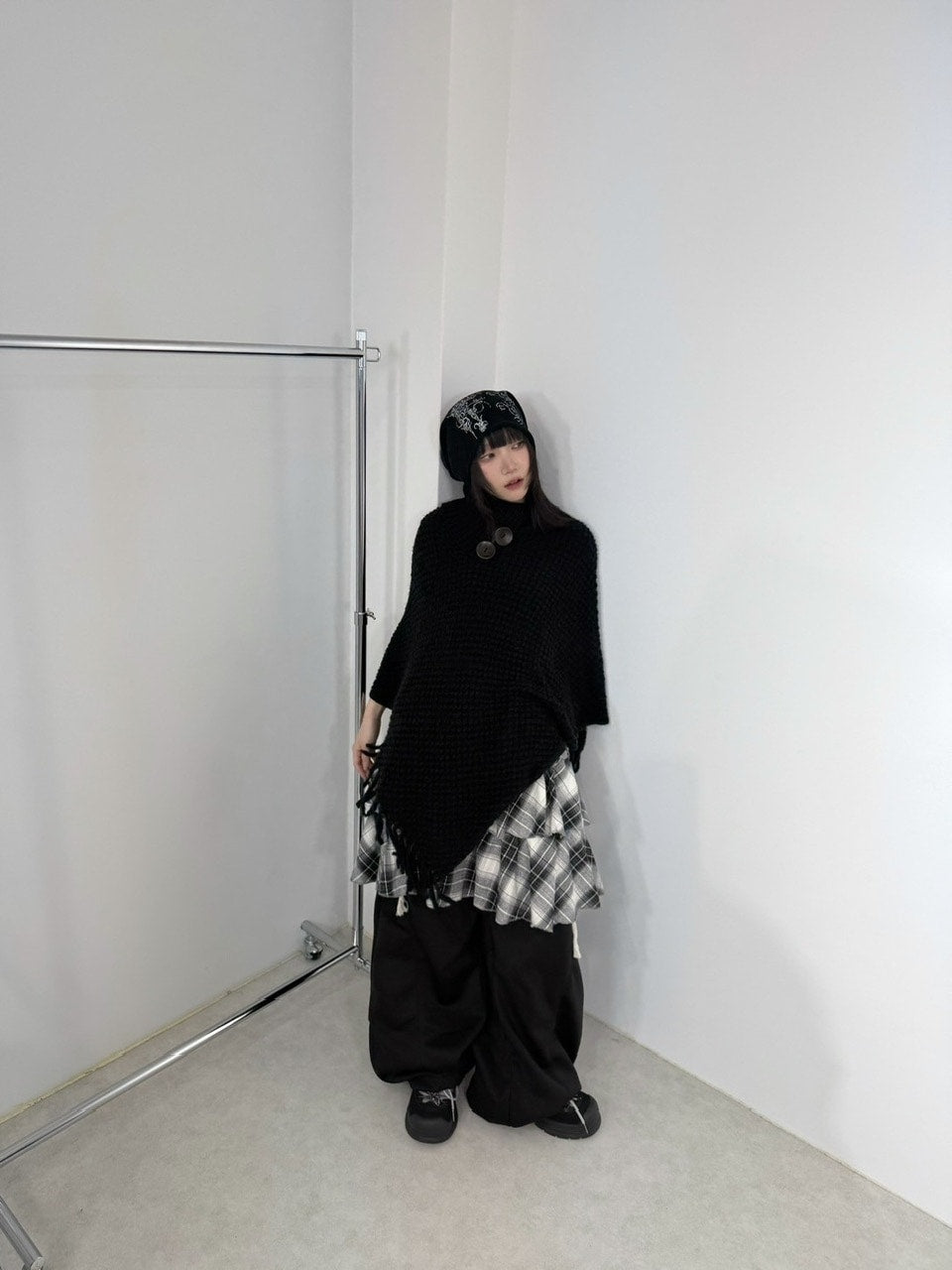 国際配送【Nerd out XU】high neck poncho (2color)