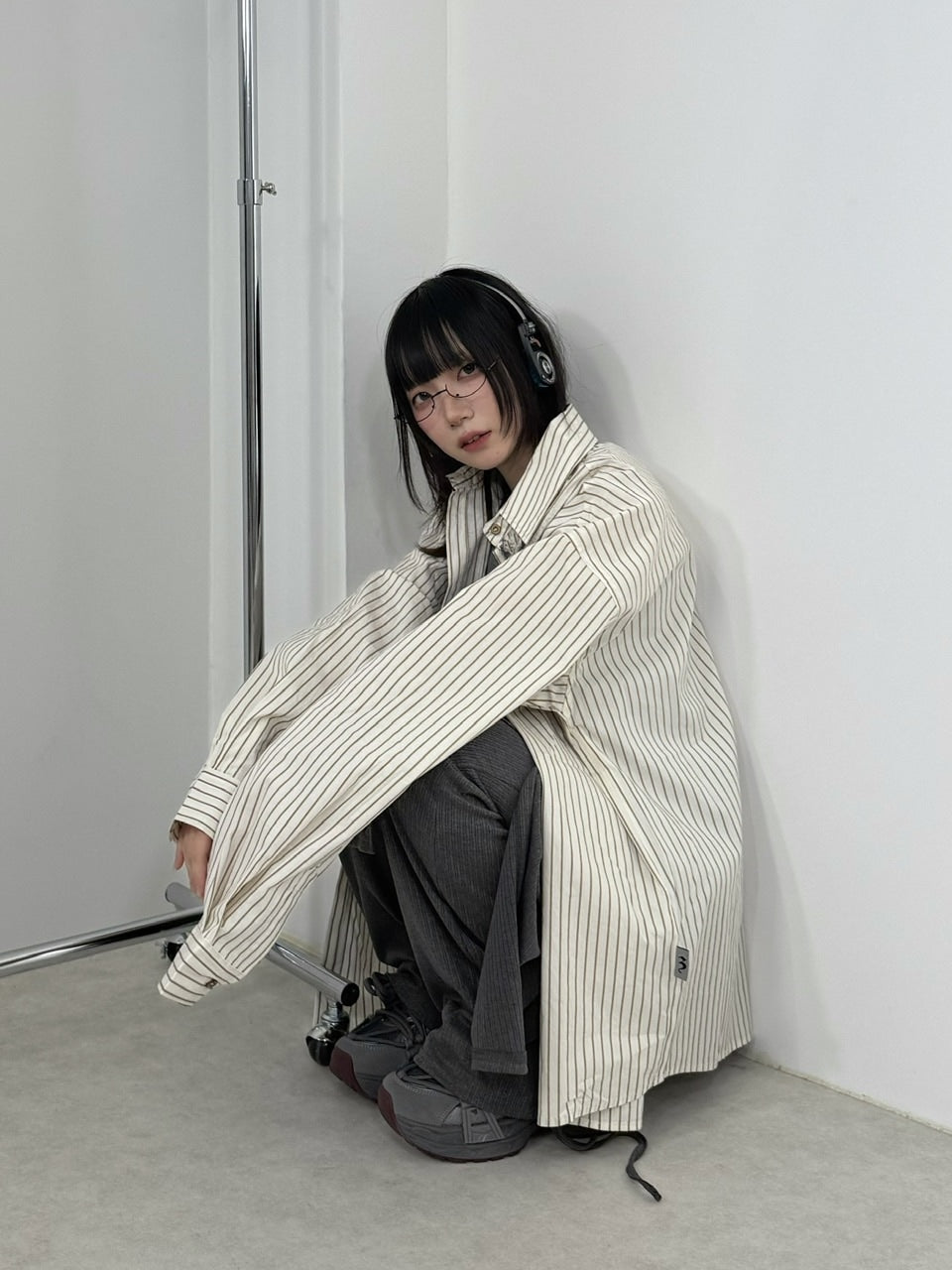 国際配送【Nerd out XU】Chaos stripe shirt