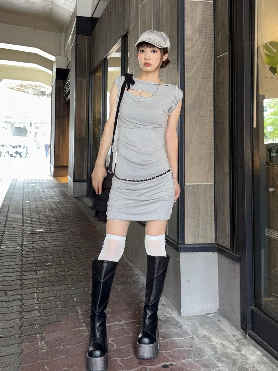 受注制【Never mind the XU】leather waist chain (2color)