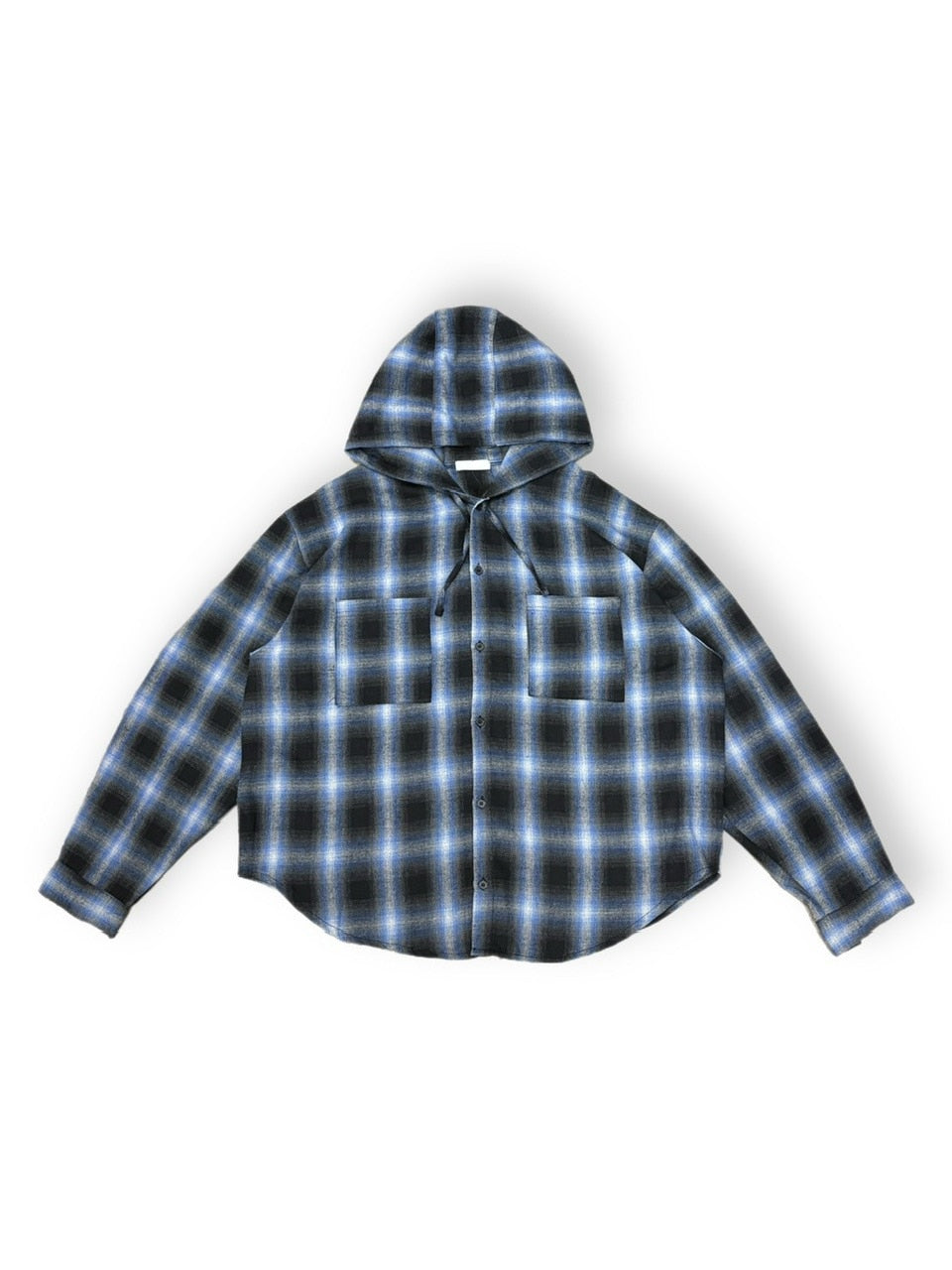 受注制【Chikashitsu +】tartan check hooded shirt (3color) / 【チカシツプラス】タータンチェックフード付き長袖シャツ