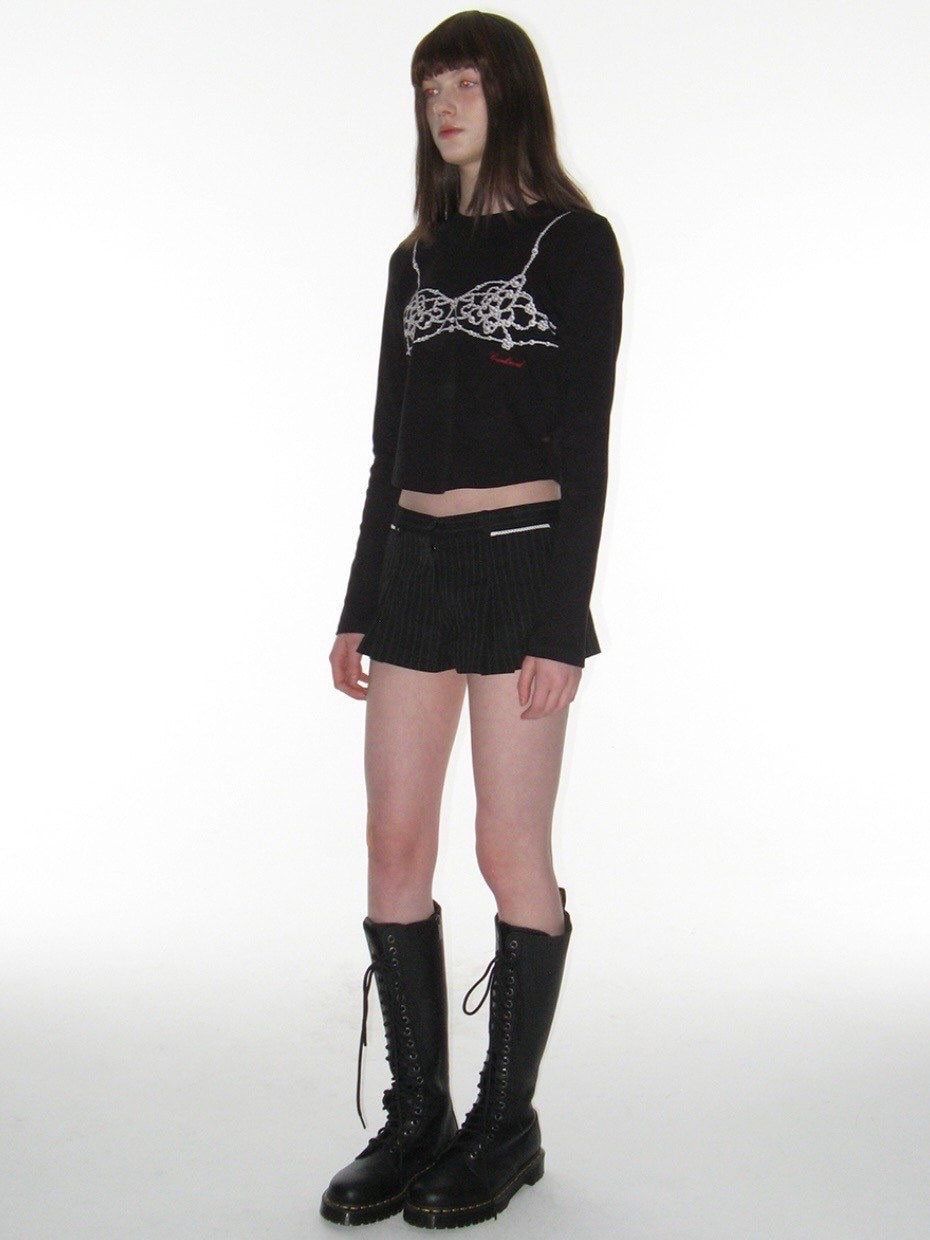 【CRANK】PEARL BUSTIER PRINTING TOP