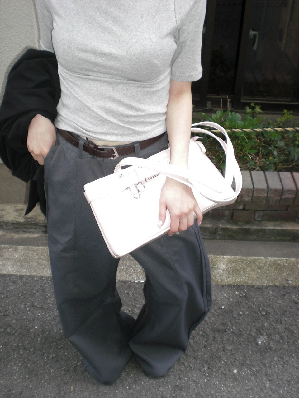 受注制【Chikashitsu +】side design wide slacks (2color)