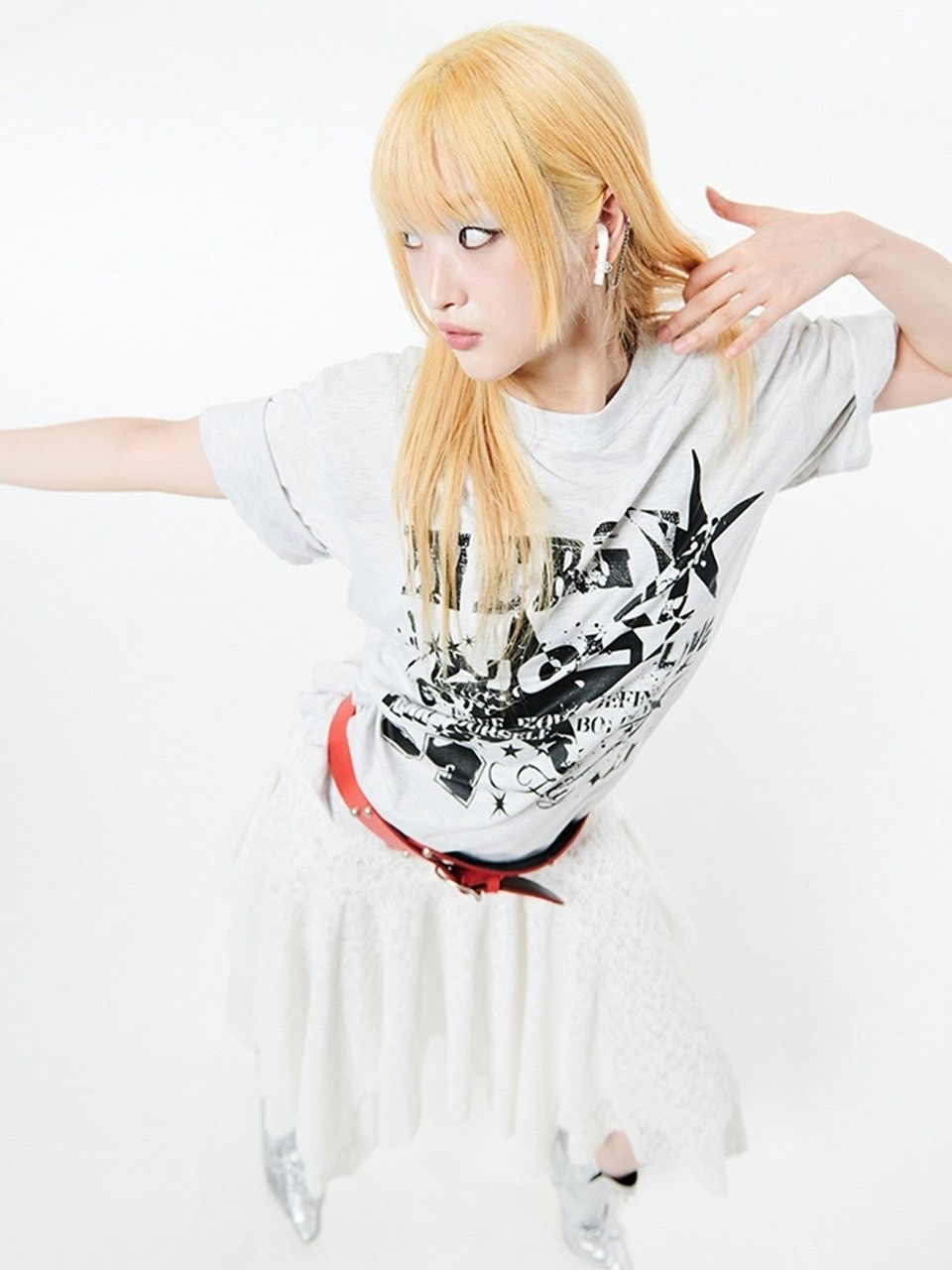 【HOLY NUMBER 7】OVERSIZED HIP HOP FIT STAR GRAPHIC T-SHIRT