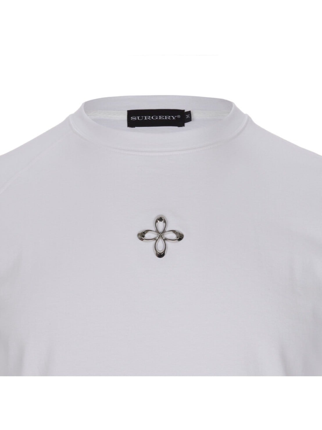 【SURGERY】unbalance metal clover logo slim T-shirts