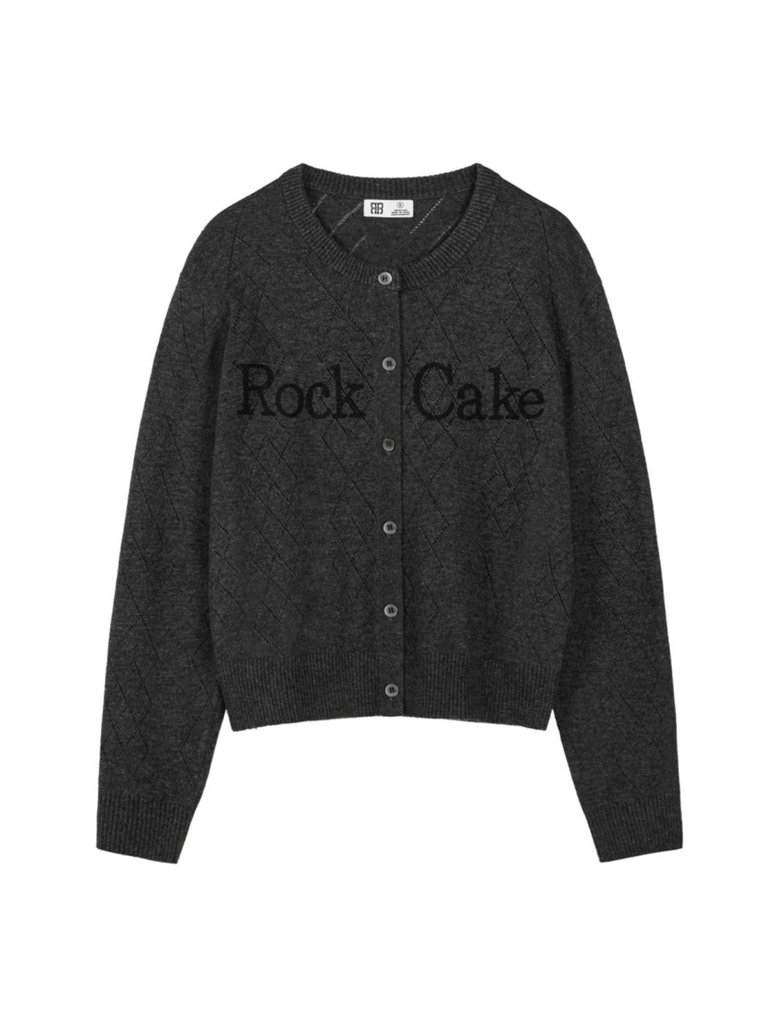 【ROCK CAKE】Argyle Punching Knit Cardigan