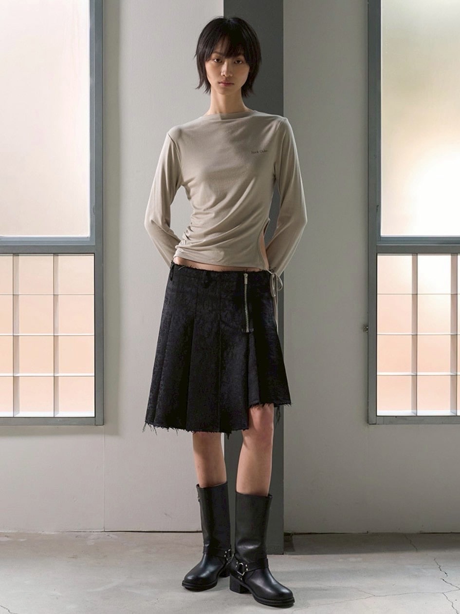 【ROCK CAKE】Jacquard Pleated Skirt