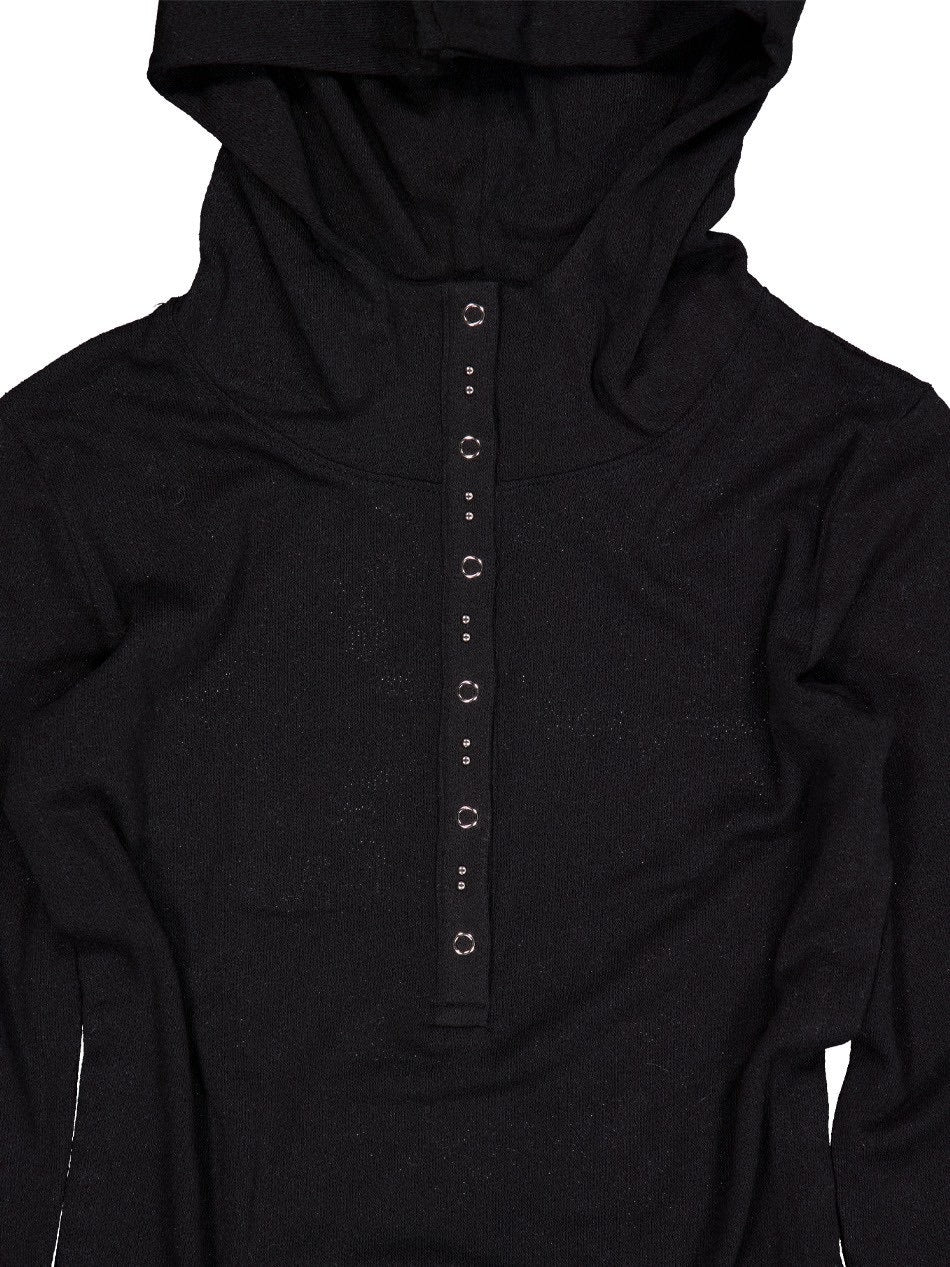 【SETUP‐EXE】RIVET BUTTON HOODIE TOP