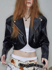 【NOT KNOWING】Curved Crop Rider Jacket / 【ノットノーイング】カーブクロップライダースジャケット