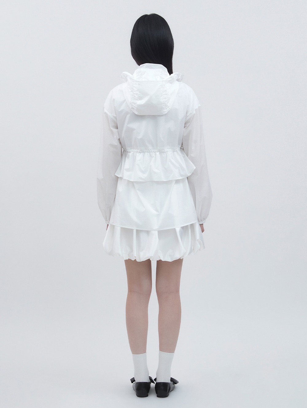 【TUOMIO】FRILL LAYERED HOOD JACKET