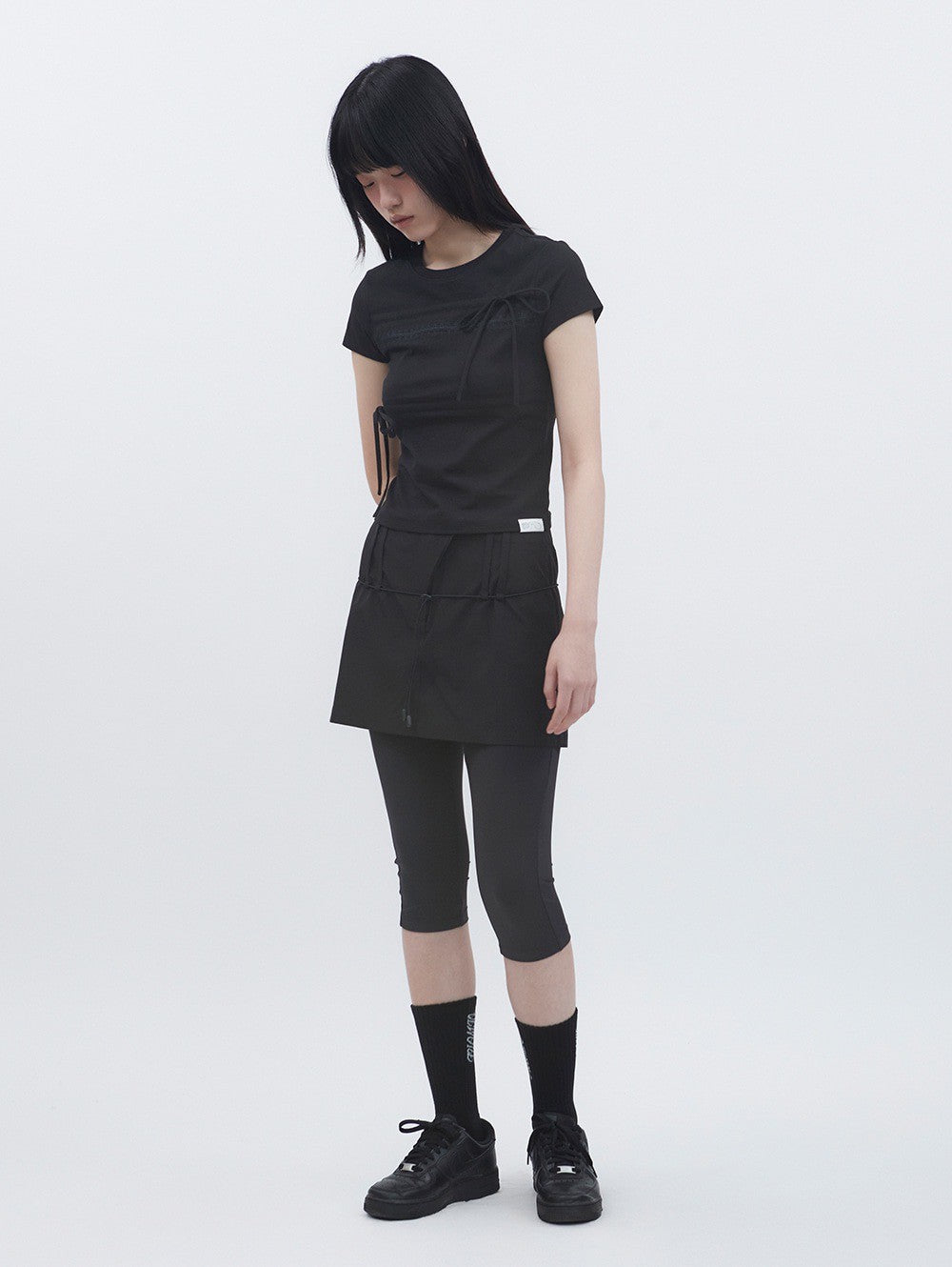 【TUOMIO】RIBBON LAYERED SHORT SLEEVES