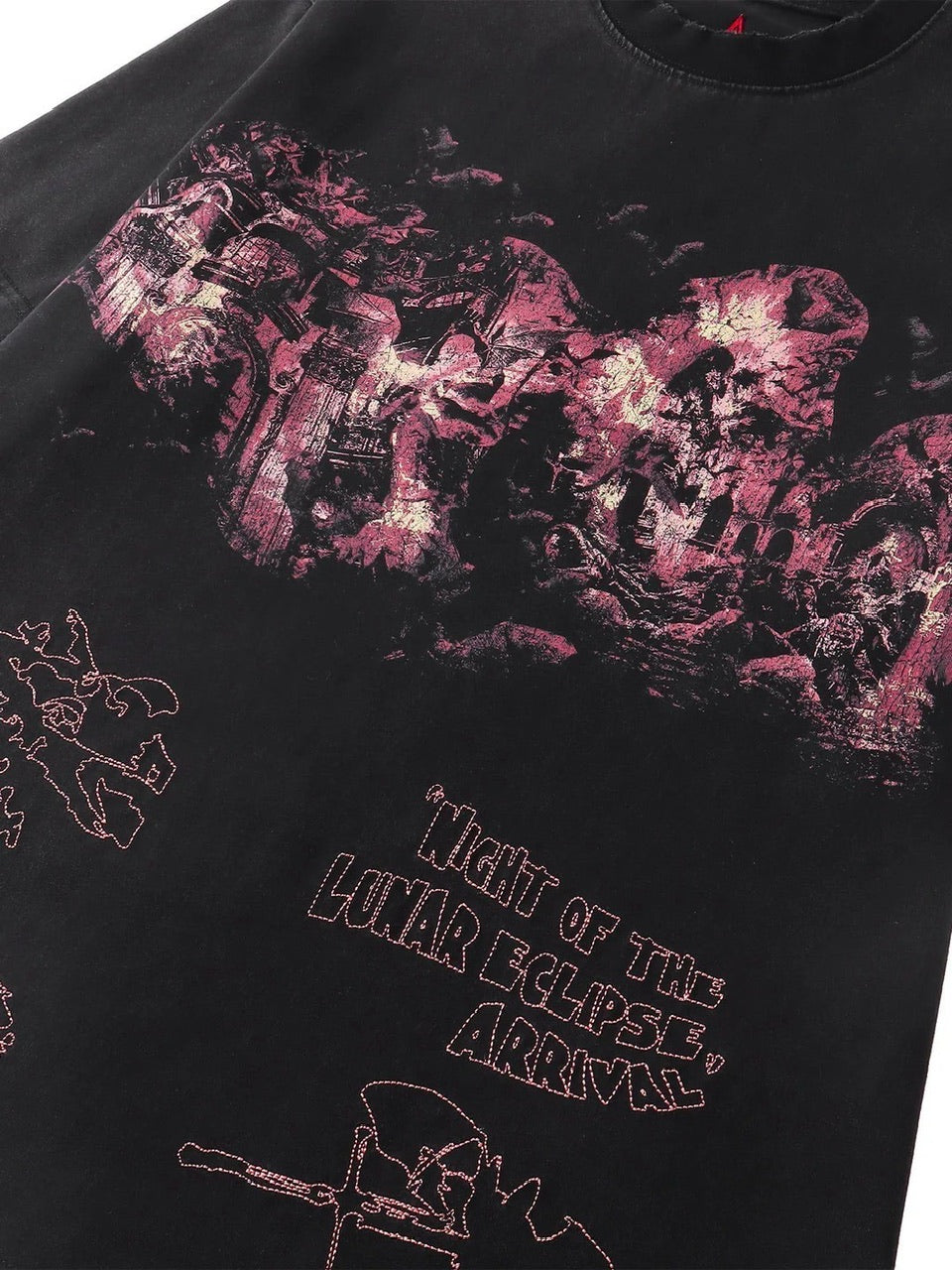 【The Boy Has No Patience】NIGHT OF THE BLOOD MOON WASHED SHORT SLEEVES