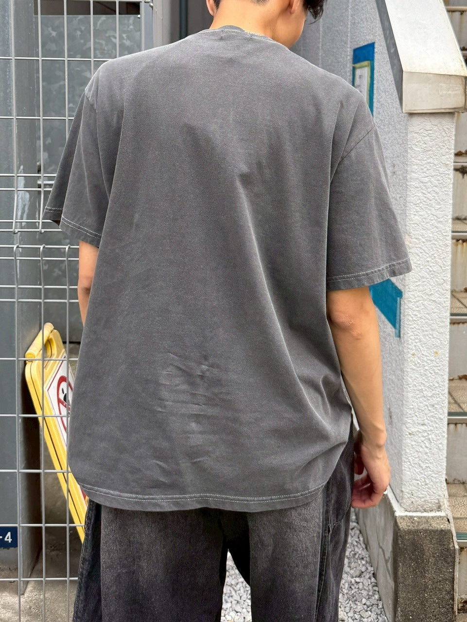 受注制【Chikashitsu +】pigment cross point t-shirt (2color) / 【チカシツプラス】ピグメントクロスポイント半袖Tシャツ