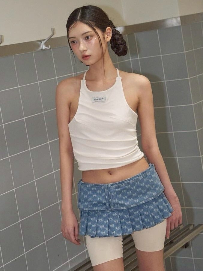 【ODDONEOUT】BACK STRING HALTER NECK TOP