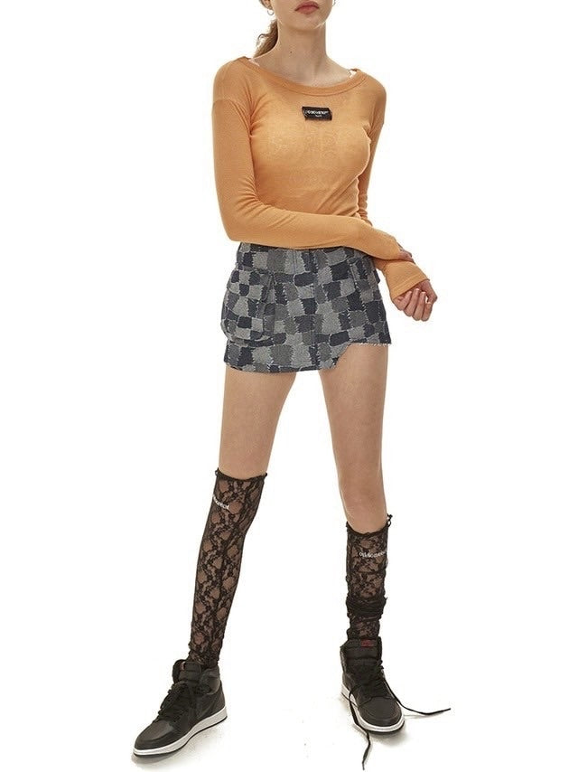 【ODDONEOUT】ODDONEOUT LACE KNEE SOCKS