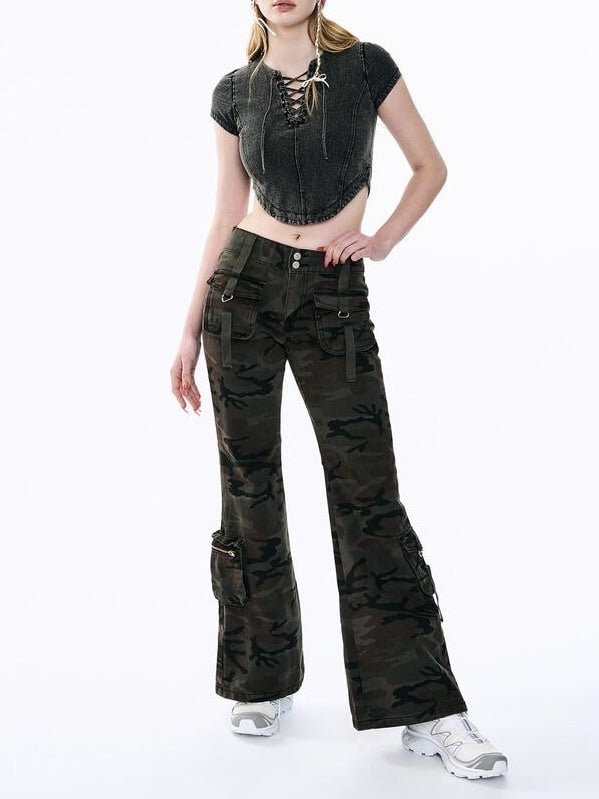 【ODDONEOUT】Washing denim Vneck top / 【オッドワンアウト】ウォッシングデニムVネック半袖Tトップス