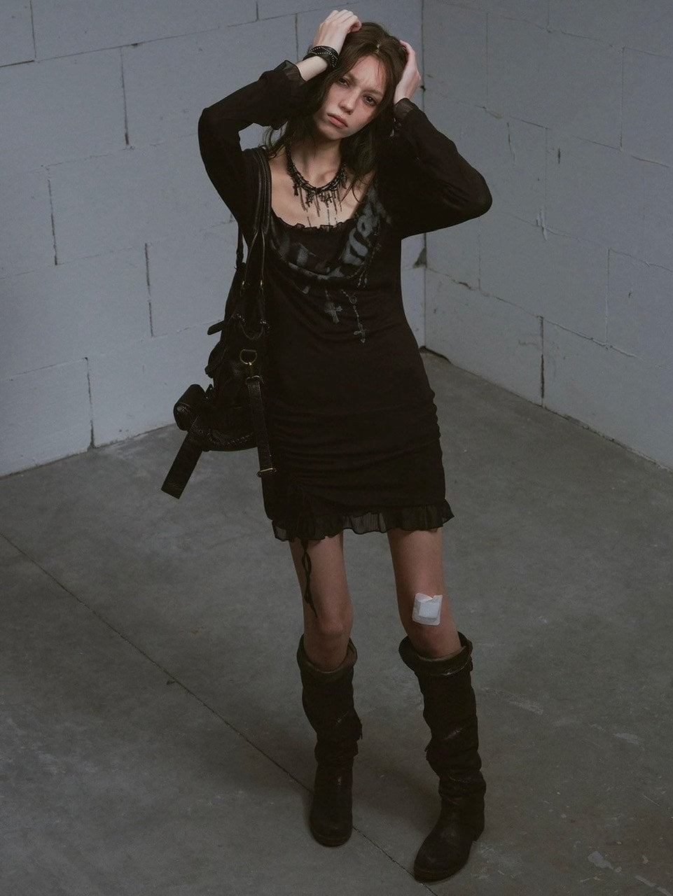 【Cest Nous】two-piece dress (3color) / 【セヌー】ツーピースレイヤードミニワンピース