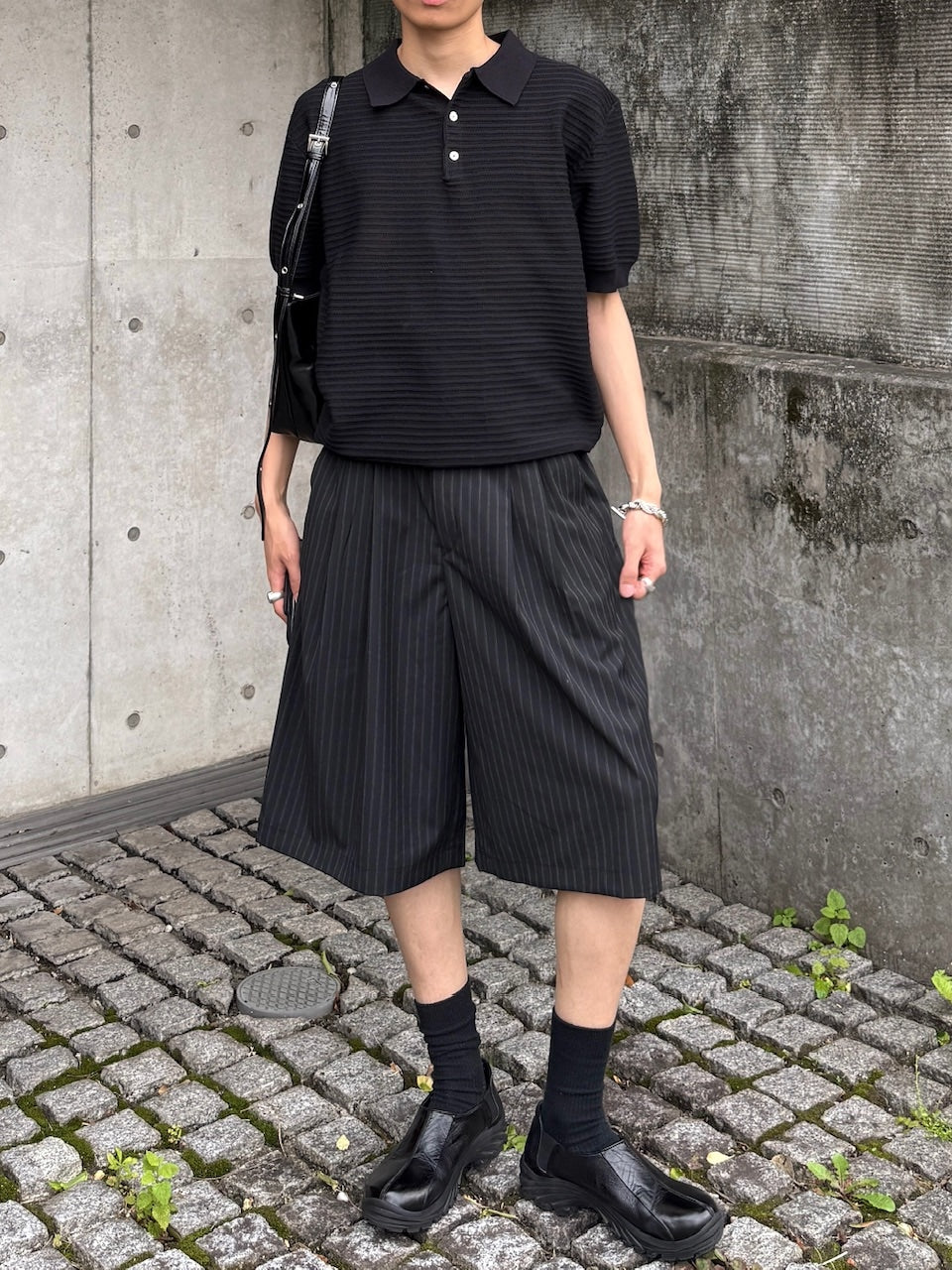 東京店WEB限定受注制【Chikashitsu +】Dry-Touch Rib Knit Polo (2color)