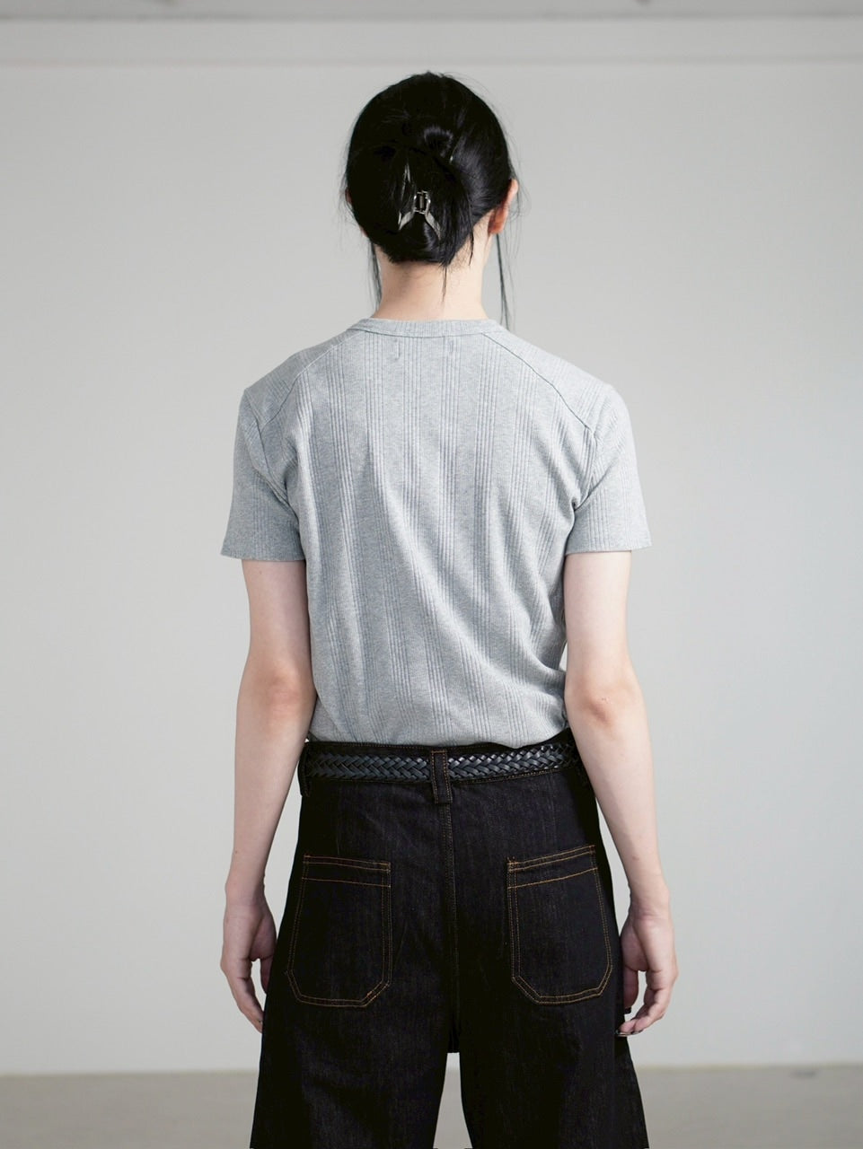 受注制【Chikashitsu +】henley neck half sleeve tee (3color