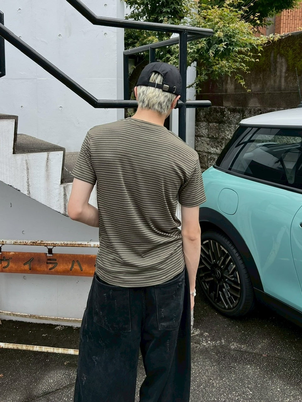 受注制【Chikashitsu +】tight fit border t-shirt (3color) / 【チカシツプラス】タイトフィットボーダー半袖Tシャツ