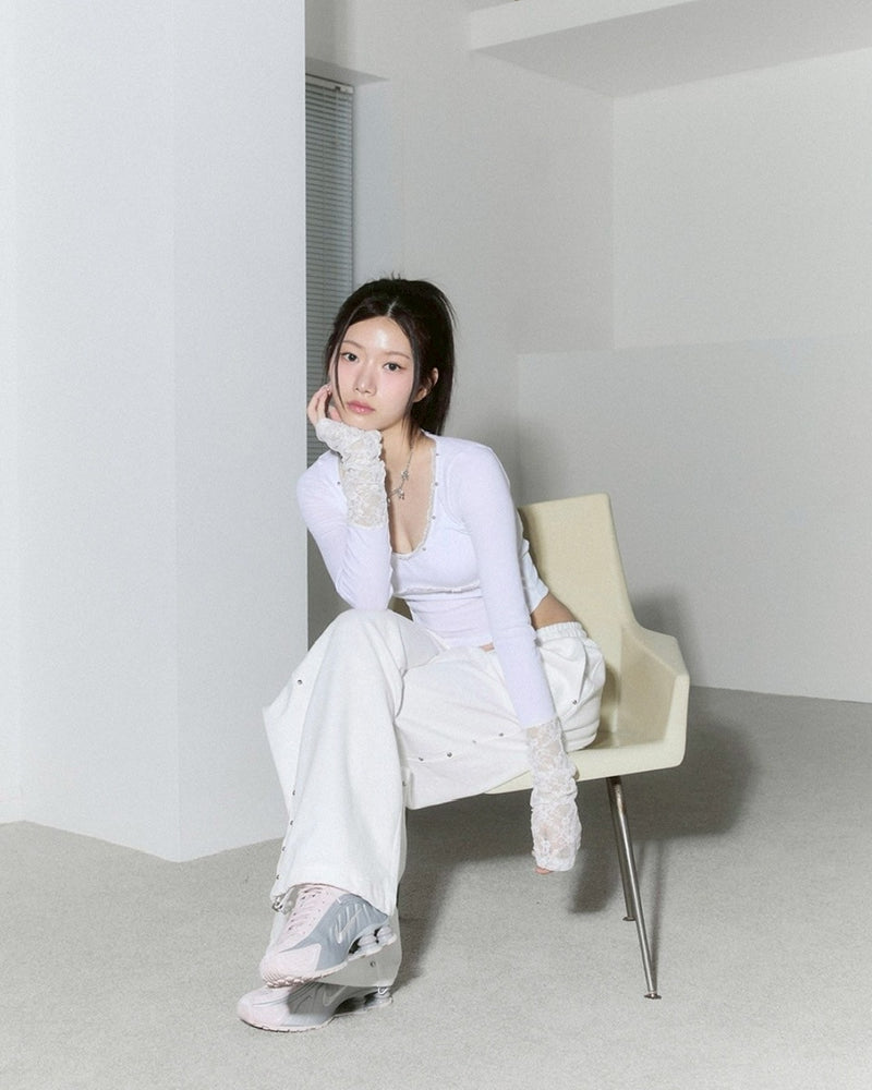 【CHERRYQUIRI】corset stud long sleeve