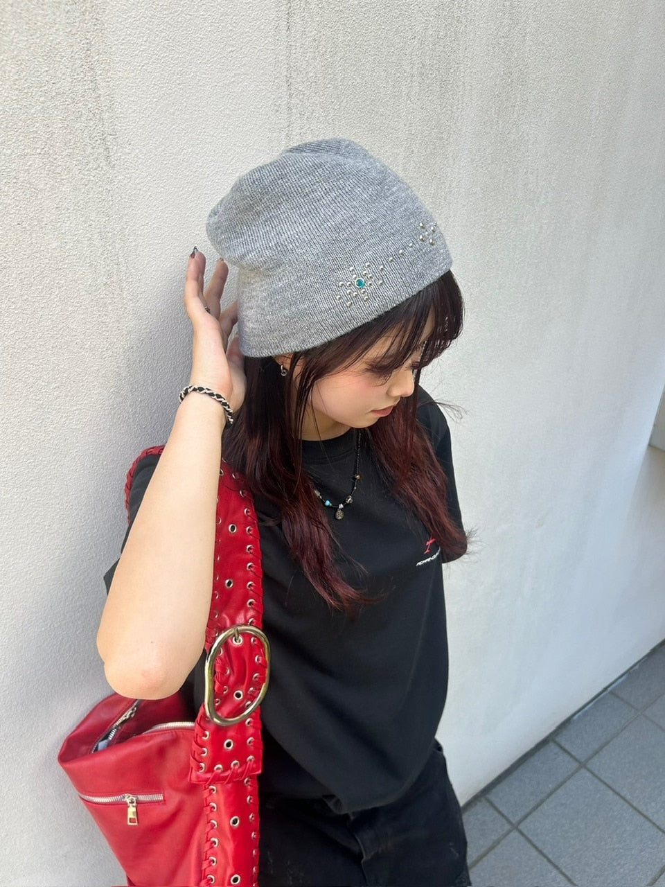 受注制【Chikashitsu +】mulch studs beanie (3color) / 【チカシツプラス】マルチスタッズニット帽子