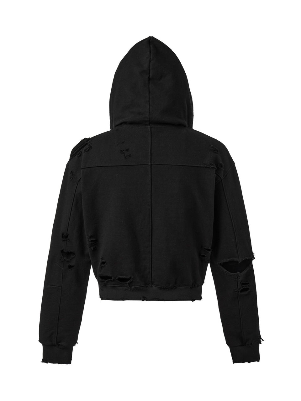 【ANOTHERYOUTH】damaged crop zip-up hoodie