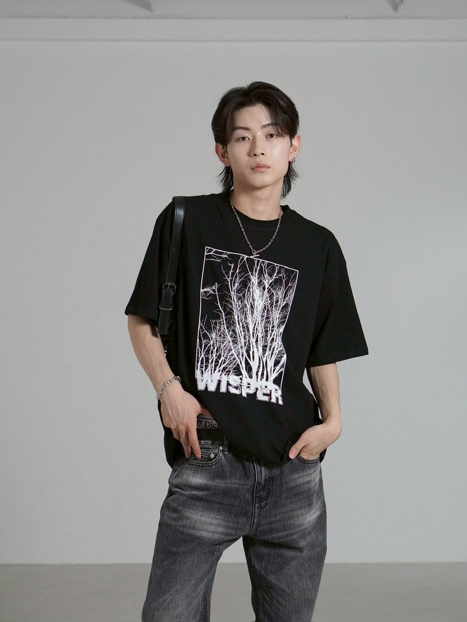 【Chikashitsu +】whisper tree t-shirt (3color) / 【チカシツプラス】ウィスパーツリープリント半袖Tシャツ