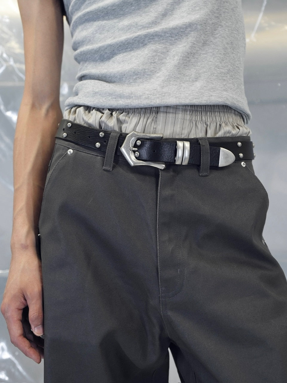 CS】STUDS LEATHER BELT – PRESSING WEB SHOP