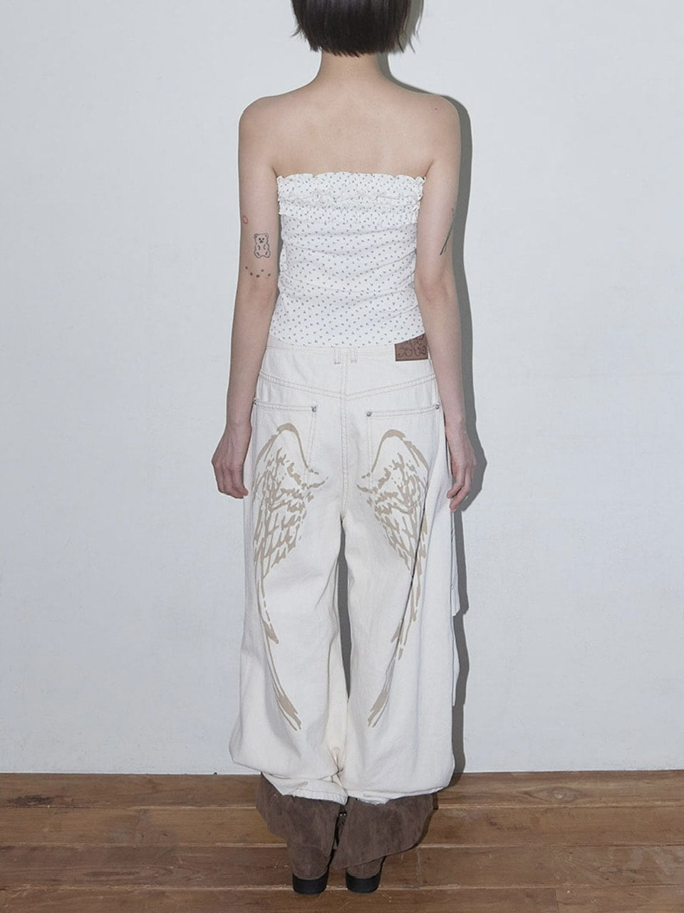 【FANCY CLUB】FLOWER FRILL TUBE TOP / 【ファンシークラブ】フラワーフリルチューブトップ