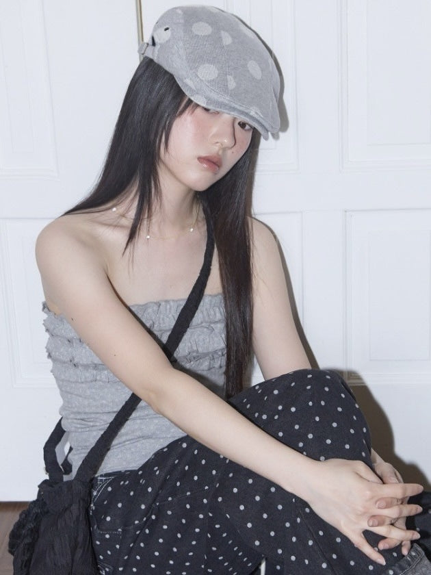 【FANCY CLUB】Angel Dot Hunting Cap / 【ファンシークラブ】エンジェルドットハンチング帽子