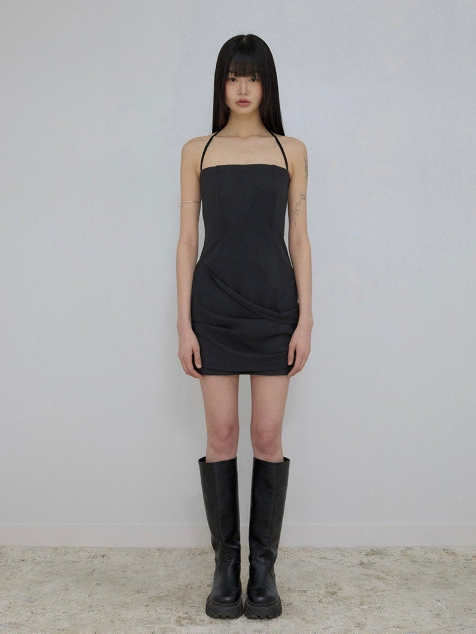 【FLAREUP】Asymmetrical Draped Dress